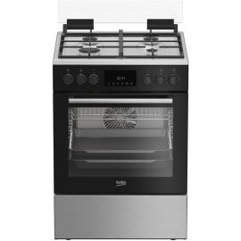 Beko Плита комбінована, 72л, 60x60см, дисплей, конвекція, чавун, чорний