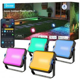 Govee Набір світильників H8057 Outdoor FLood Lights, 4шт, RGBICWW, WI-FI/Bluetooth, чорний