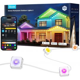 Govee Стрічка світлодіодна розумна H705 Permanent Outdoor Lights 2, 30м, IP65, RGBICW, WI-FI/Bluetooth, білий