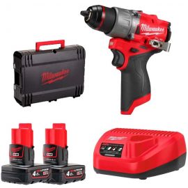Milwaukee Шурупокрут-дриль акумуляторний M12 FPD2-402X 12В 2х4А·год 45Нм 450·1550об·хв ЗП M12 кейс 1.4кг