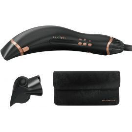Rowenta Фен Ultimate Experience Air Motion, 1300Вт, 3 режими, насадка-гребінець, кейс для зберігання, іоніз-я, хол. обдув, чорний