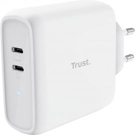 Trust Зарядний пристрій мережевий Maxo 65Вт, 2xUSB-C PD, білий
