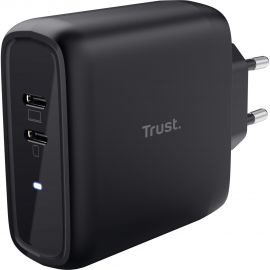 Trust Зарядний пристрій мережевий Maxo 65Вт, 2xUSB-C PD, чорний
