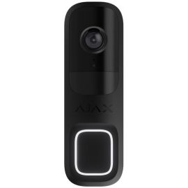 Ajax Відеодзвінок Doorbell, універсальне встановлення, 4 мп, 155° вертикальний 90° горизонтальний, іч 6м, дальнісь виявлення руху 4м, штучний інтелект, wi-fi, чорний