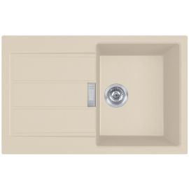 Franke Мийка кухонна Sirius 2 тектонайт, прямокут., з крилом, 780х500х200мм, чаша - 1, врізна, бежевий