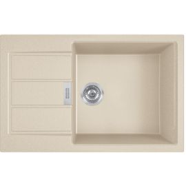 Franke Мийка кухонна Sirius 2 тектонайт, прямокут., з крилом, 780х500х200мм, чаша - 1, врізна, бежевий