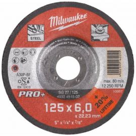 Milwaukee Диск зачисний по металу PRO+, 125х6х22.23мм