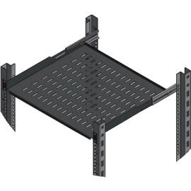 MIRSAN Полиця 19", 1U, регульована 450-540 мм, чорна