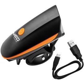 Neo Tools Ліхтар велосипедний фронтальний, 250 люмен, 3Вт, USB, 1200мА•рік, 3 функції освітлення, IPX4