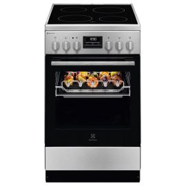 Electrolux Плита електрична склокерамічна, 57л, 50x60см, дисплей, конвекція, мангальна підставка, нерж