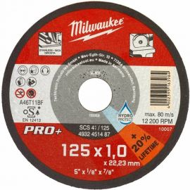 Milwaukee Диск відрізний по металу PRO+, 125х1х22.2мм