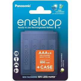 Panasonic Акумулятор Eneloop NI-MH AAA 800 мАг, 4 шт, з кейсом для зберігання