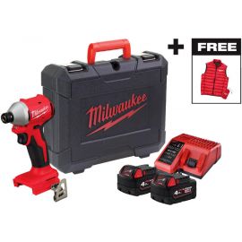 Гвинтоверт ударний акумуляторний Milwaukee M18 BLIDRC-402C 18В АКБ 2х4А·год 0-3600об·хв 190Нм ЗП M12-18C жилетка кейс 1.3кг