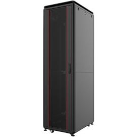 Шафа MIRSAN 19", 26U, GTV, скляні двері, 600x1000 мм, максимально 2000 кг, чорна