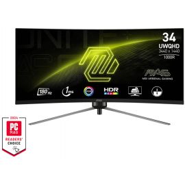Монітор MSI 34" MAG 345CQR 2xHDMI, DP, VA, 3440x1440, 21:9, 180Hz, 1ms, sRGB 120%, CURVED, FreeSync, HAS