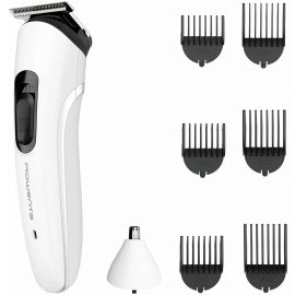 Тример Rowenta Trim&Style, для бороди, носа, вусів і голови, мережа+акум., насадок-7, сталь, білий
