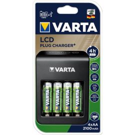 Зарядний пристрій VARTA LCD Plug Charger + Акумулятор NI-MH AA 2100 мАг, 4 шт.