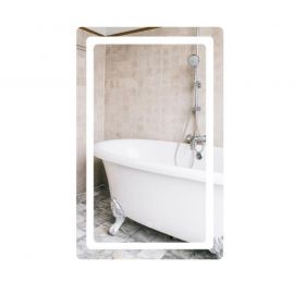 Дзеркало Qtap Mideya (DC-F911) 500х800 з LED-підсвічуванням Touch, з антизапотіванням, димером, рег. яскравості QT2078F911W