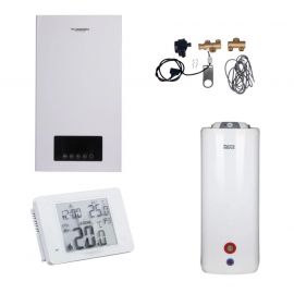 Комплексне рішення Thermo Alliance для котельні: електричний котел 10 кВт + комплект підключення бойлера + комбінований підлоговий водонагрівач 100 л
