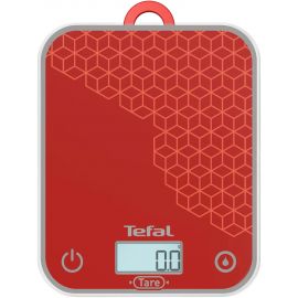 Ваги Tefal кухонні Optiss, 5кг, AAAx2 в комплекті, скло, червоний