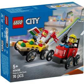 Конструктор LEGO City «Піца-авто проти пожежної машини» Набір перегонів