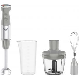 Блендер Tefal заглибний Quickchef+ 1000Вт, 3в1, чаша-800мл, чопер-500мл, турборежим, сріблясто-сірий