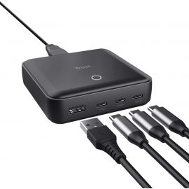 Зарядний пристрій мережевий Trust Maxo 100Вт, 3xUSB-C/USB-A ,PD, чорний