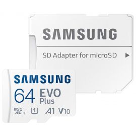Карта пам'яті Samsung microSDXC   64GB C10 UHS-I R130MB/s Evo Plus + SD