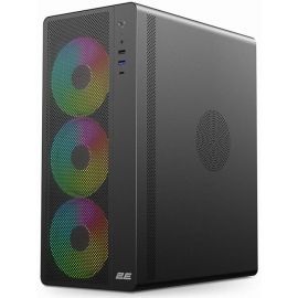 Корпус 2E GAMING Credo Plus V510B без БЖ, 1xUSB3.0, 1х USB 2.0, 1xUSB Type-C, 4x120мм RGB Rainbow, VGA 310мм, TG Side Panel, ATX, чорний
