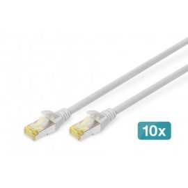 Патч-корд DIGITUS CAT 6a S-FTP, 0,5м, AWG 26/7, Cu, LSZH, сірий, 10шт.