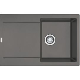 Мийка кухонна Franke Maris, фраграніт, прямокутник, з крилом, 780х500х200мм, чаша - 1, врізна, MRG 611, сірий камінь