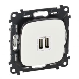 Розетка подвійна USB для зарядки Legrand Valena ALLURE, білий