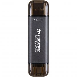 Портативний SSD Transcend  512GB USB 3.1 Gen 2 Type-A + Type-C ESD310 Чорний