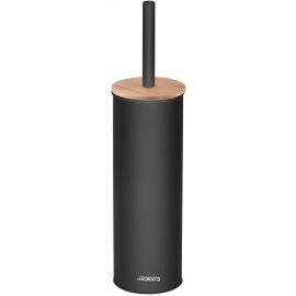 Набір щітка для унітазу з підставкою Ardesto Minimalism 9.5x27.5/38см, метал, поліпропілен, бамбук, чорний