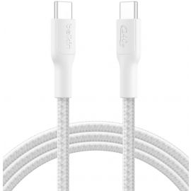 Кабель USB-C > USB-C заряджання/синхронізації Belkin 2м, 240Вт, Type-C, плетений, білий