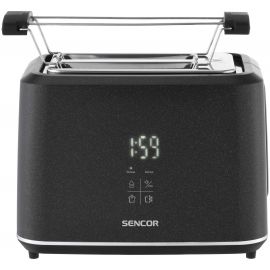Тостер Sencor 1080Вт, підігрів, розморожування, сенс. керування, LED, пластик, чорний