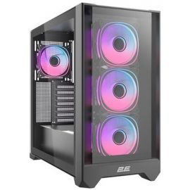 Корпус 2E GAMING Dominator Pro G2302B, без БЖ 2xUSB3.0, 1xUSBType-C, 4x120мм ARGB, VGA 380мм, LCS ready, контролер з пультом, TG Side Panel, TG/Mesh Front panel, ATX, чорний