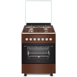 Плита Ardesto газова, 58л, 60x60см, скляна кришка, електропідпал, підсвічування, таймер, термометр, відкидна шухляда, форсунки LPG (підключення газового балона), коричневий