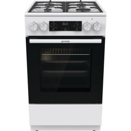 Плита Gorenje комбінована, 70л, 50x60см, дисплей, IconLed, чавун, білий