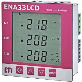 Трифазний аналізатор мережі ETI, ENA33LCD (96x96мм, 230V AC)