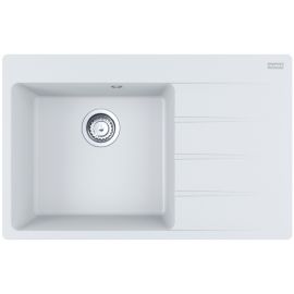 Мийка кухонна Franke Centro, фраграніт, прямокутник, з крилом справа, 780х500х200мм, чаша - 1, врізна, CNG 611-78 TL, білий