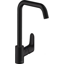 Змішувач для кухні Hansgrohe Focus, довж.виливу - 204мм, поворотний, 1важіль, KM260, матовий чорний