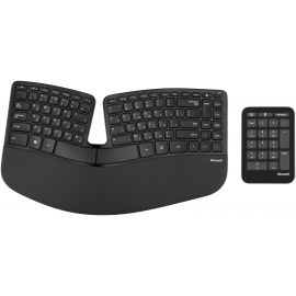 Клавіатура мембранна Microsoft Sculpt Ergonomic + NumPad 89+20key, WL, EN/UA, чорний