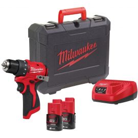Шурупокрут-дриль акумуляторний Milwaukee M12 BLDDRC-202C 12В 2х2А·год 40Нм 0-550-1700об·хв ЗП C12C кейс 1.2кг