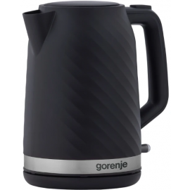 Електрочайник Gorenje 1.7л, Strix контроль, чорний матовий
