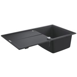 Мийка кухонна Grohe K400, граніт, прямокут., з крилом, 860x500x205мм, чаша - 1, врізна, чорний граніт
