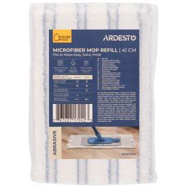 Змінна насадка до швабри Ardesto Abrasive 41см, мікрофібра, смужки, білий, синій