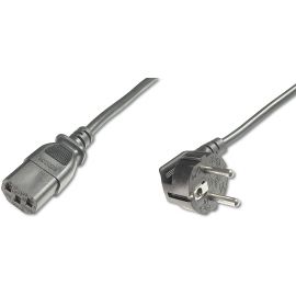 Кабель живлення DIGITUS Schuko 90/M - C13/F, 0.75м, чорний