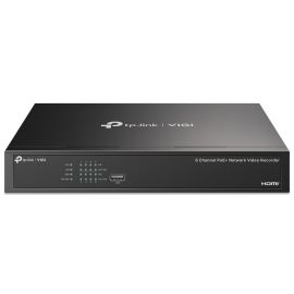 IP-Відеореєстратор TP-LINK VIGI NVR1008H-8MP, 8 каналів Poe, 2xUSB, H265+, 1xHDD, до 16 ТБ, чорний