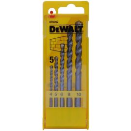Набір свердел по бетону, цеглі, каменю DeWalt EXTREME, 5 шт, 4-10мм, кейс